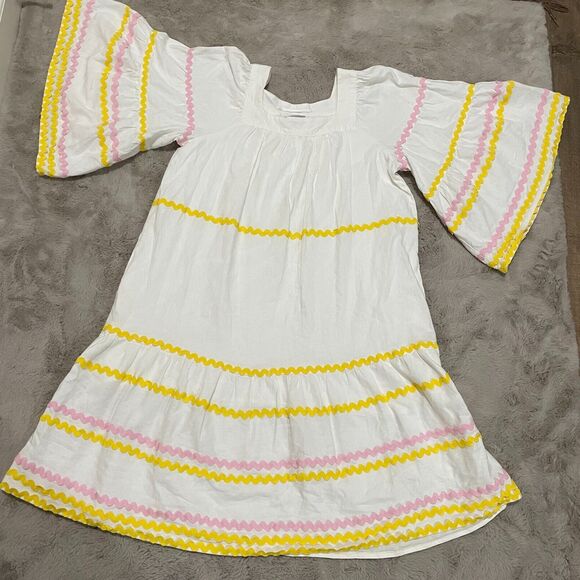 Lisa Marie Fernandez x Target White Linen Blend Dress with Ric-Rac Trim Size XS - Picture 2 of 13